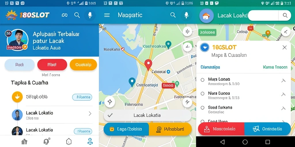 Antarmuka 180SLOT menampilkan peta lokasi secara real-time dengan detail lengkap.