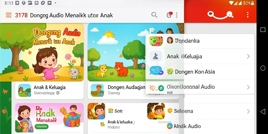 Antarmuka aplikasi 3178 yang menarik dan ramah bagi anak.