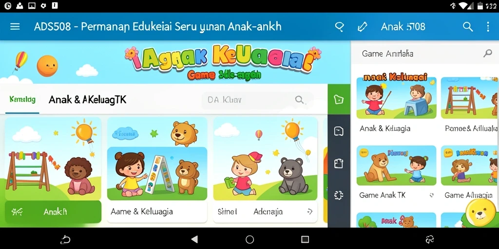 Tampilan menarik aplikasi Game Anak TK yang edukatif.