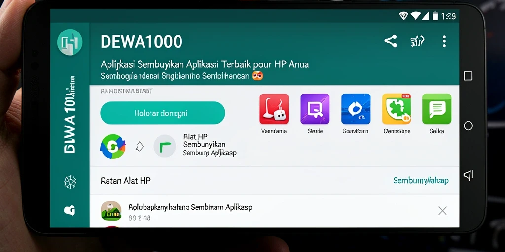 Tampilan antarmuka DEWA1000 yang memudahkan penyembunyian aplikasi.