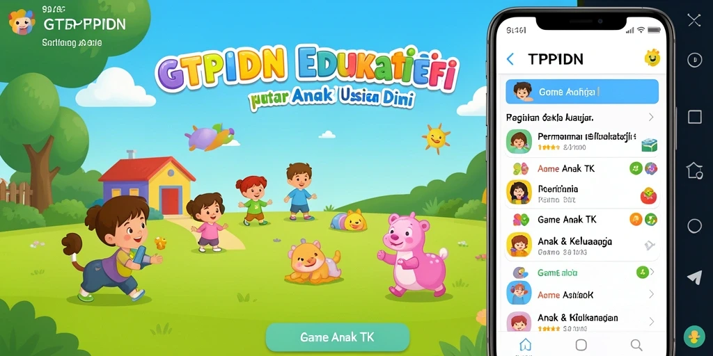Tampilan antarmuka GTPIDN yang menarik dan interaktif untuk anak-anak.