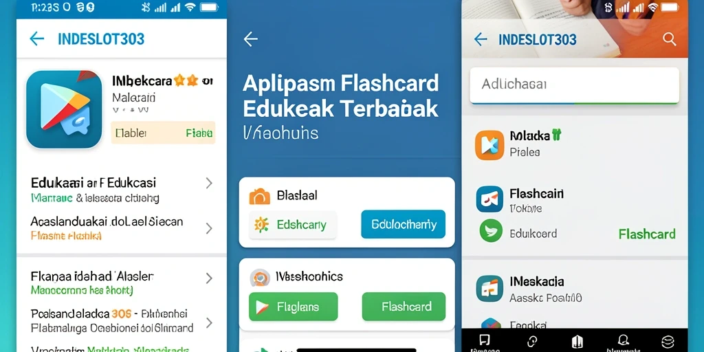Tampilan antarmuka aplikasi Flashcard INDESLOT303 yang menarik dan intuitif.