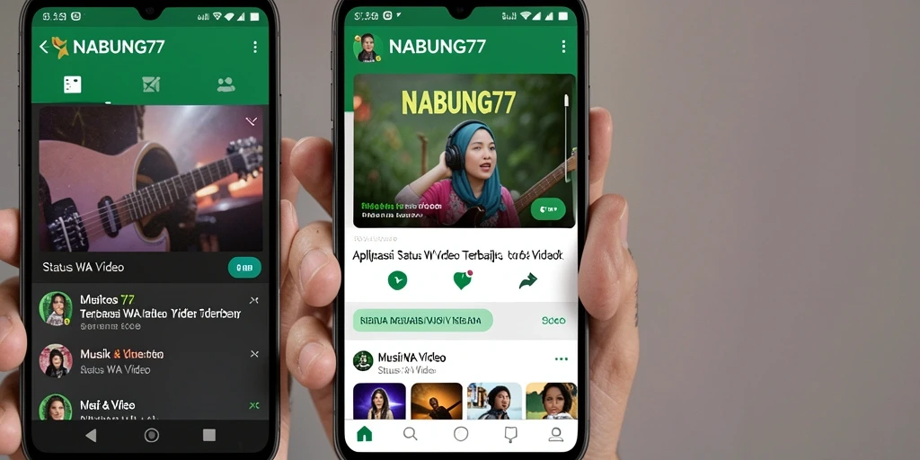 Tampilan antarmuka NABUNG77 untuk video status WA yang menarik.